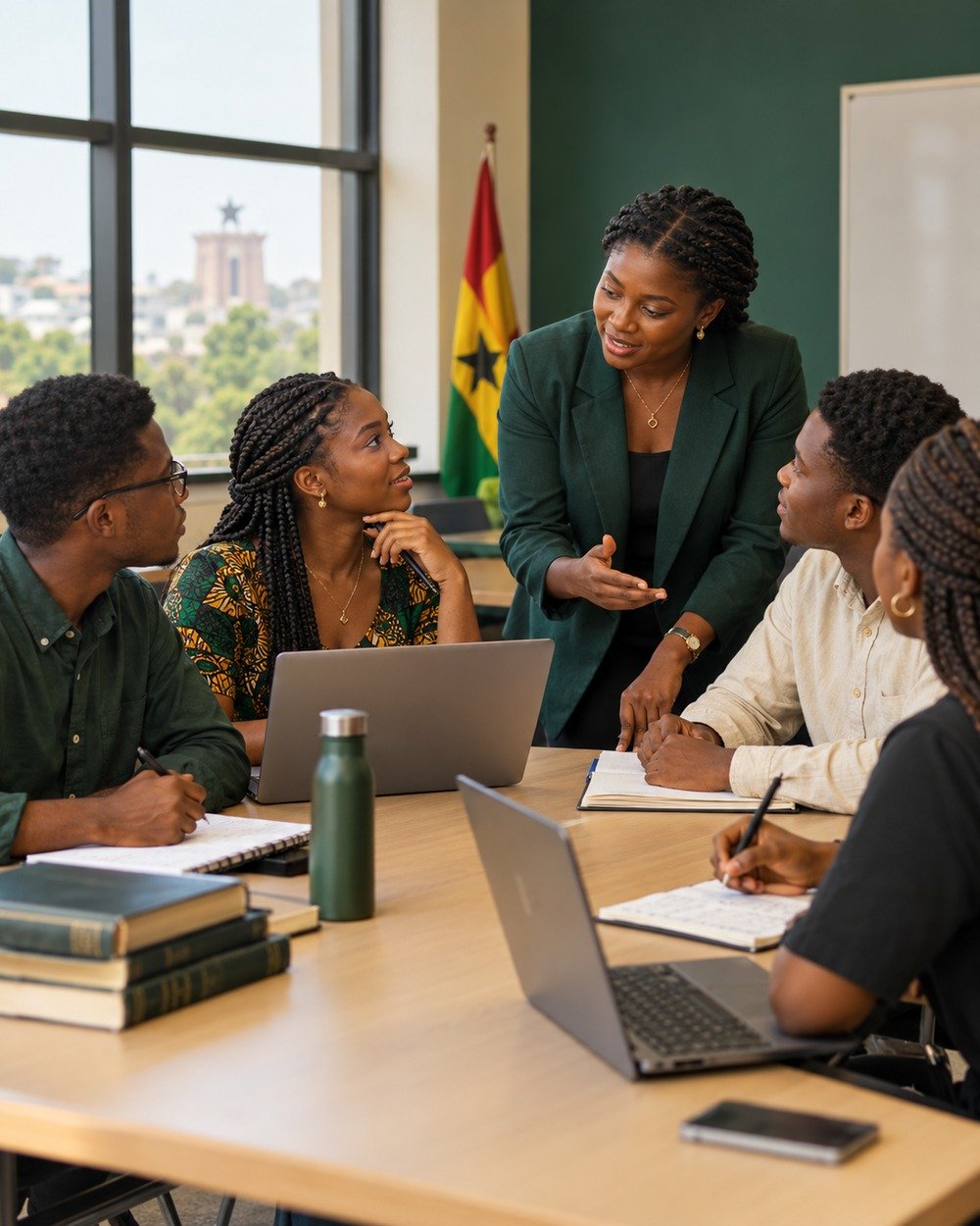A small-group class in session