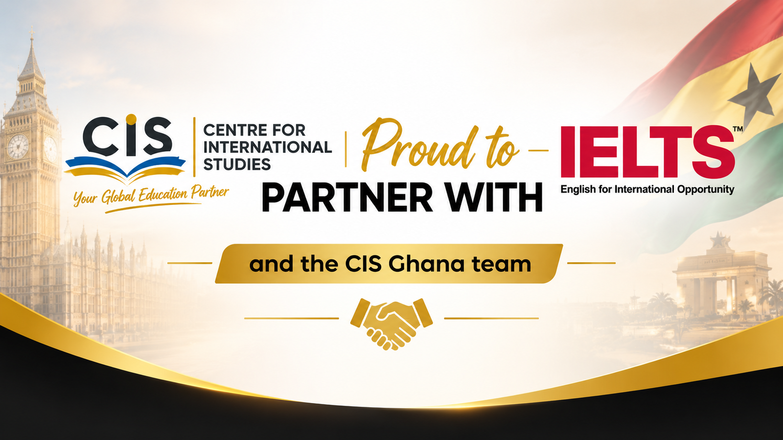 IELTS partnership certificate and the CIS Ghana team